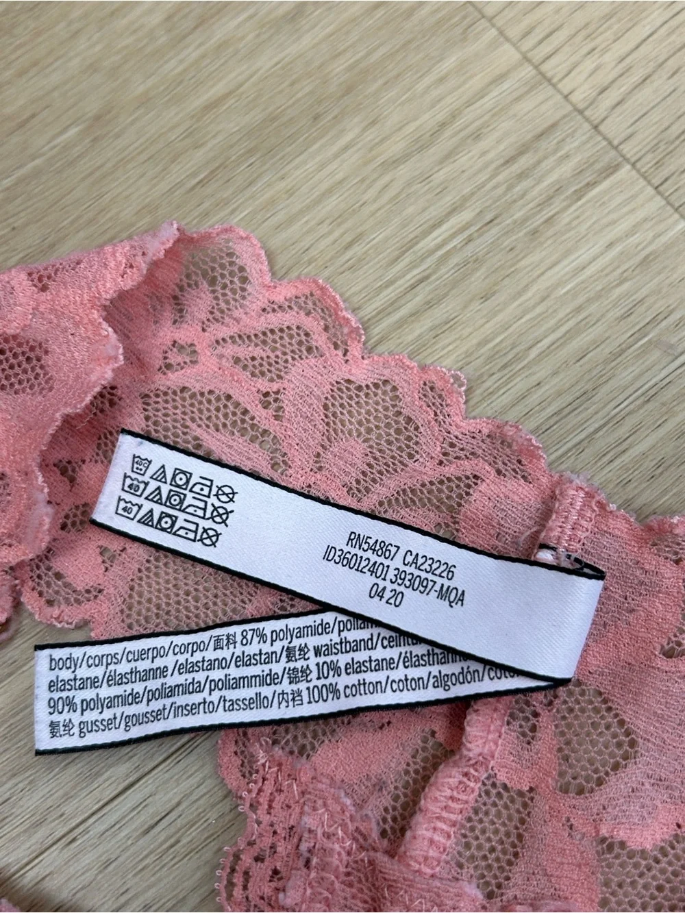 Victoria's Secret Pink Lace Thong Panty XS